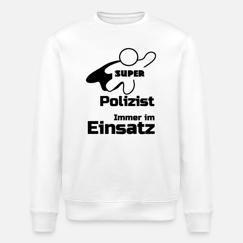 Super Polizist Geschenk - Stanley/Stella Unisex Bio-Sweatshirt ROLLER - Weiß