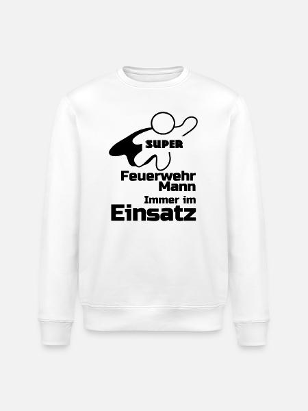 Super Feuerwehrmann Geschenk - Stanley/Stella Unisex Bio-Sweatshirt ROLLER - Weiß
