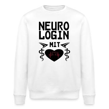 Neurologin mit Herz Geschenk - Stanley/Stella Unisex Bio-Sweatshirt ROLLER - Weiß - Vorne - Nik (191cm)