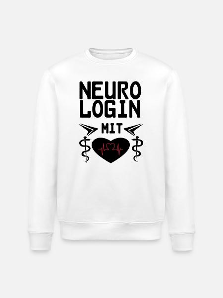 Neurologin mit Herz Geschenk - Stanley/Stella Unisex Bio-Sweatshirt ROLLER - Weiß