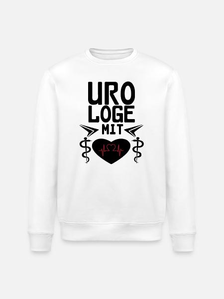 Urologe mit Herz Geschenk - Stanley/Stella Unisex Bio-Sweatshirt ROLLER - Weiß