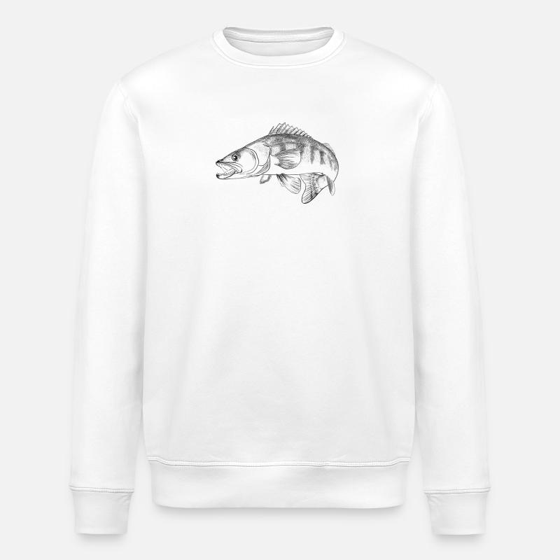 pike-perch - Stanley/Stella ROLLER Unisex Organic Sweatshirt - white