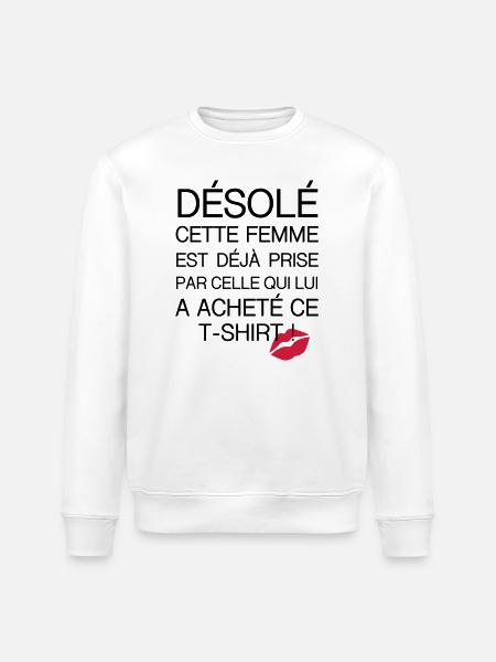 desole femme prise - Sweat bio ROLLER Stanley/Stella Unisexe - blanc
