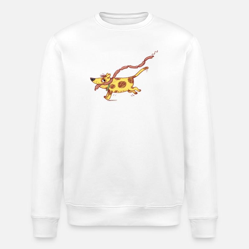 Laufender Wursthund Cartoon - Stanley/Stella Unisex Bio-Sweatshirt ROLLER - Weiß