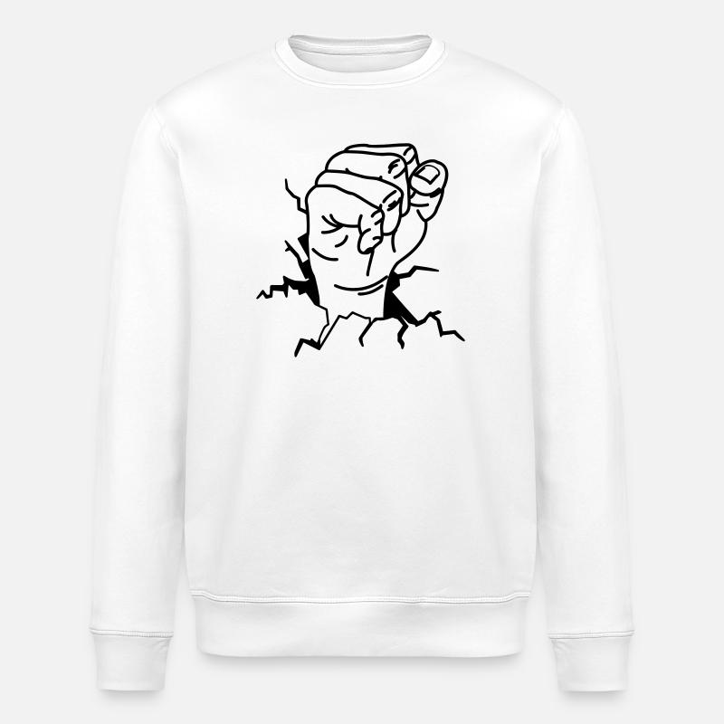 FIST BURSTING - Stanley/Stella Unisex Bio-Sweatshirt ROLLER - Weiß