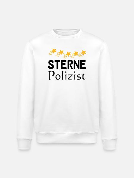 Sterne Polizist Geschenk - Stanley/Stella Unisex Bio-Sweatshirt ROLLER - Weiß