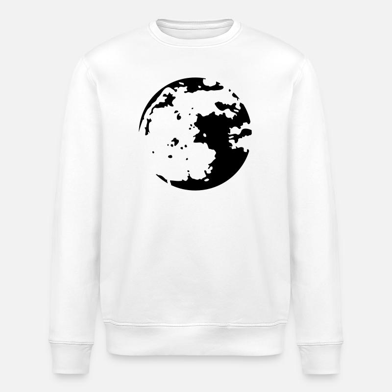 Moon Stencil - Stanley/Stella ROLLER Unisex Organic Sweatshirt - white