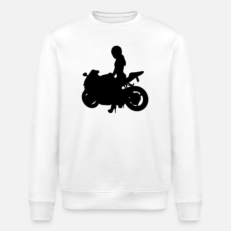 Motorcycle - Stanley/Stella ROLLER Unisex Organic Sweatshirt - white