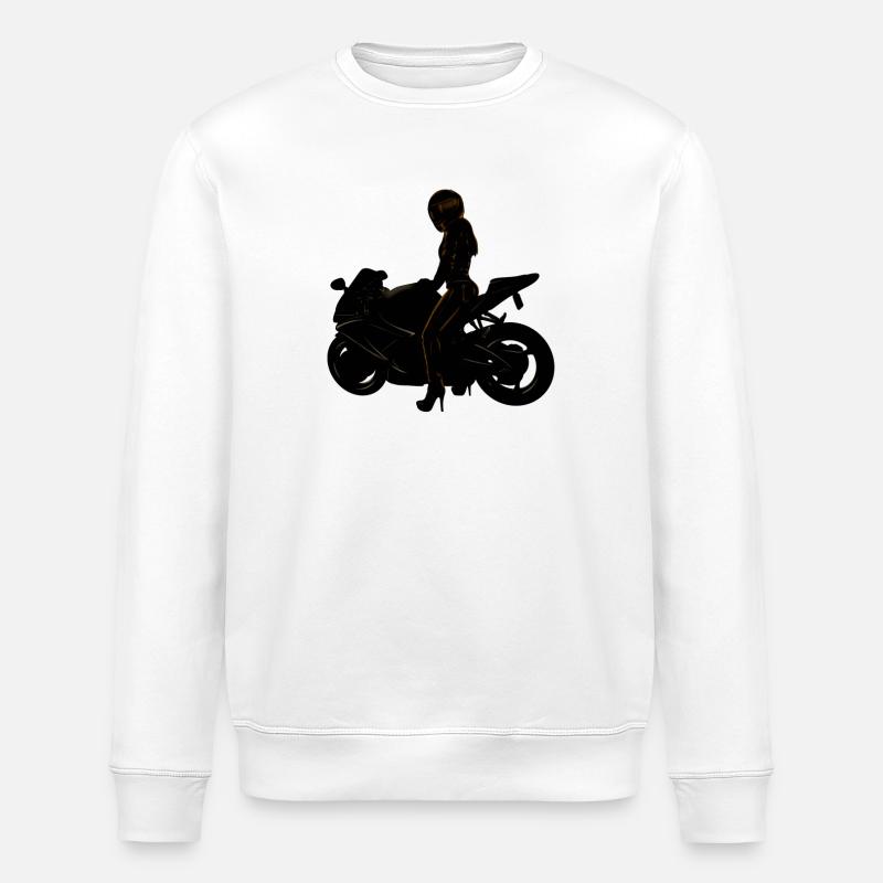 Lässige Motorradfahrerin - Stanley/Stella Unisex Bio-Sweatshirt ROLLER - Weiß