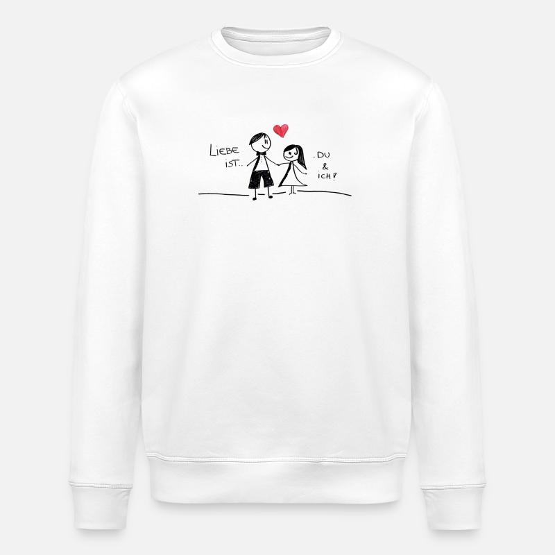 L'amour c'est ..._ ROUGE - Sweat bio ROLLER Stanley/Stella Unisexe - blanc