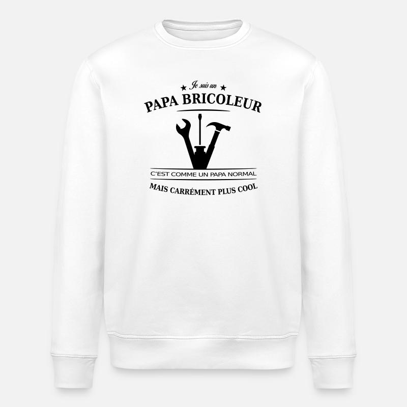 papa bricoleur - Sweat bio ROLLER Stanley/Stella Unisexe - blanc