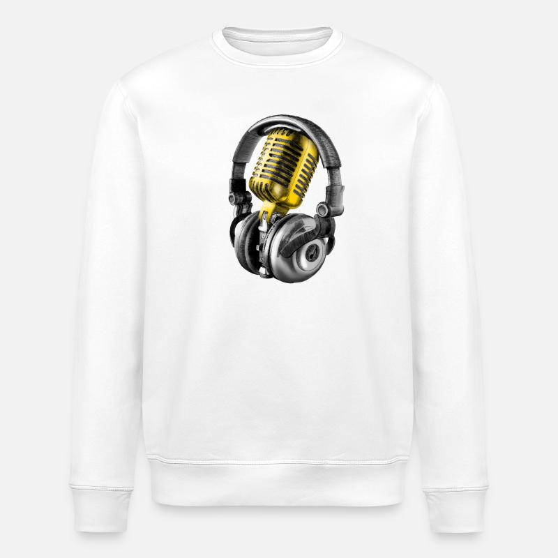 Microphone - Stanley/Stella ROLLER Unisex Organic Sweatshirt - white