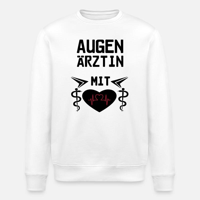Augenärztin mit Herz Geschenk - Stanley/Stella Unisex Bio-Sweatshirt ROLLER - Weiß