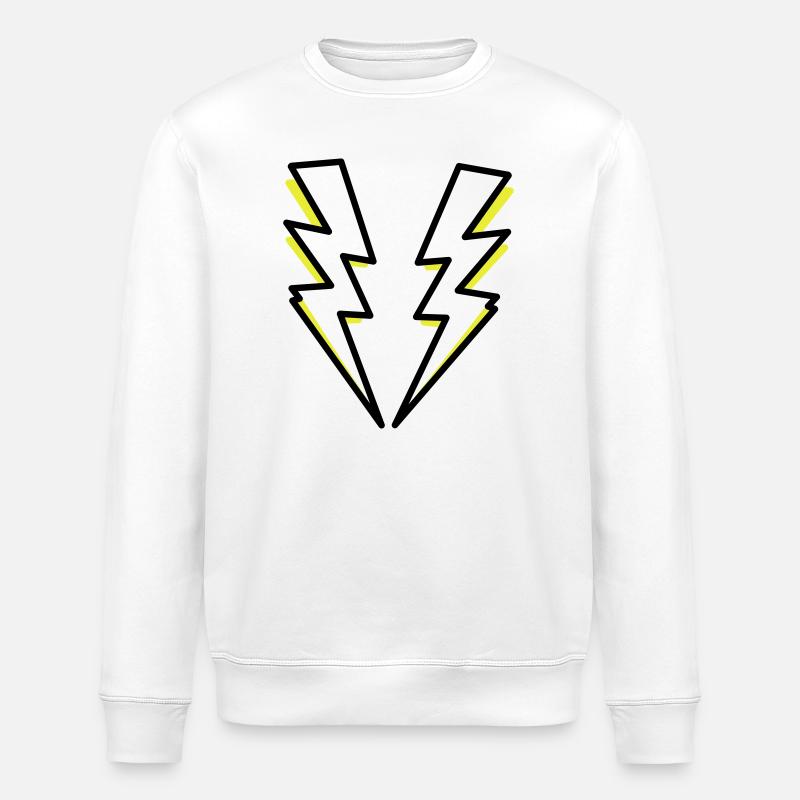 Foudre, flash, flash, - Sweat bio ROLLER Stanley/Stella Unisexe - blanc