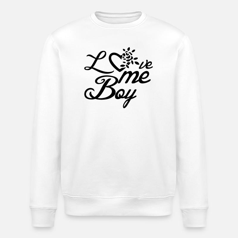 Aimez-moi, garçon Amour Saint-Valentin Dictons Cadeau - Sweat bio ROLLER Stanley/Stella Unisexe - blanc