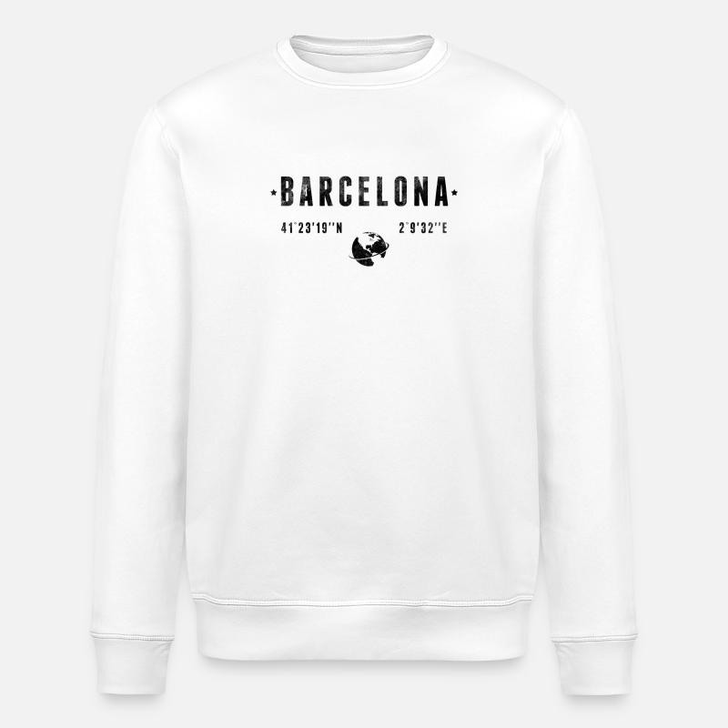 Barcelona - Stanley/Stella Unisex Bio-Sweatshirt ROLLER - Weiß