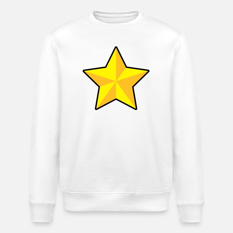 3D Stern | 3D Star | Dimension - Stanley/Stella ROLLER Unisex Organic Sweatshirt - white