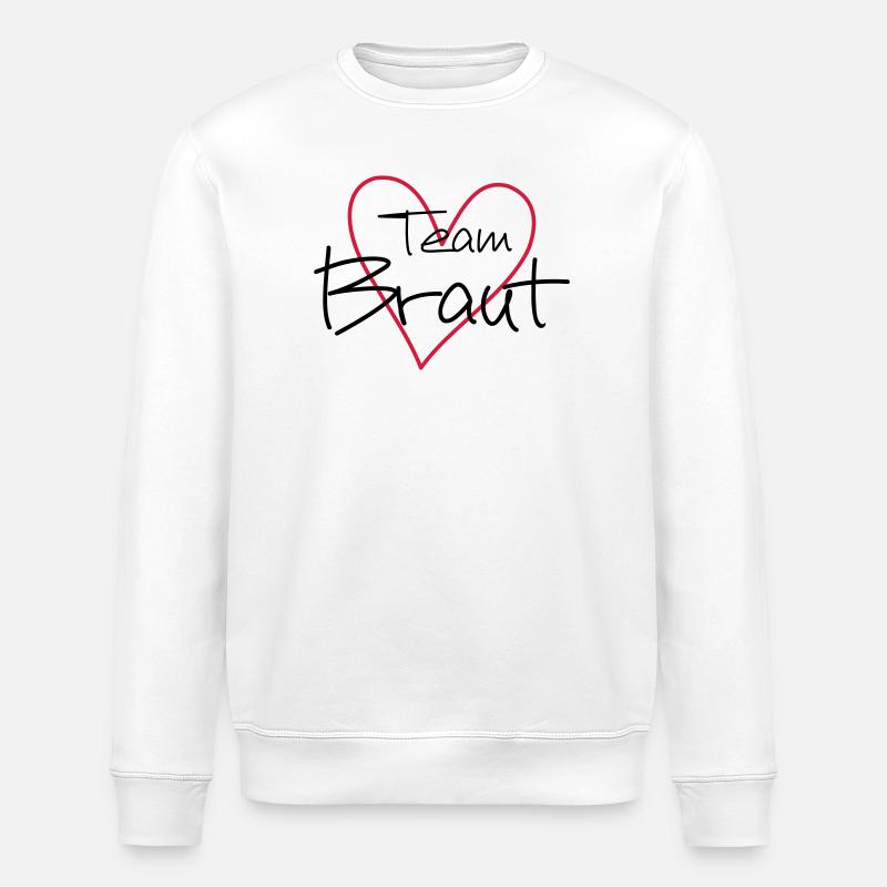 Team Braut Herz Party - Stanley/Stella Unisex Bio-Sweatshirt ROLLER - Weiß
