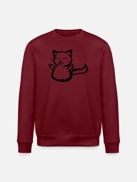 Freche fick dich Katze - Stanley/Stella Unisex Bio-Sweatshirt ROLLER - Weiß