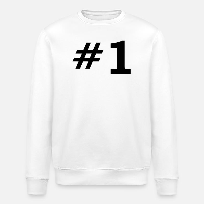 Number One - Stanley/Stella ROLLER Unisex Organic Sweatshirt - white
