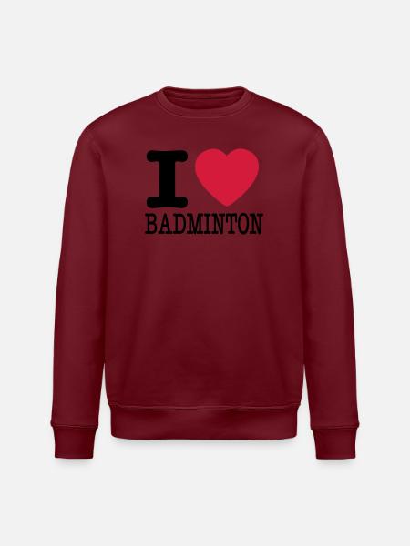 Ich liebe Badminton - Stanley/Stella Unisex Bio-Sweatshirt ROLLER - Weiß