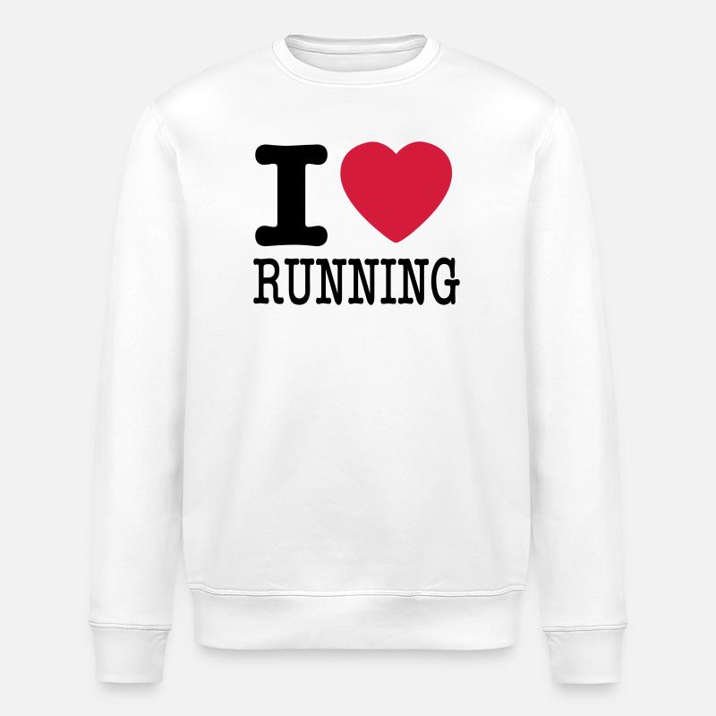 I love running / I like running - Stanley/Stella ROLLER Unisex Organic Sweatshirt - white