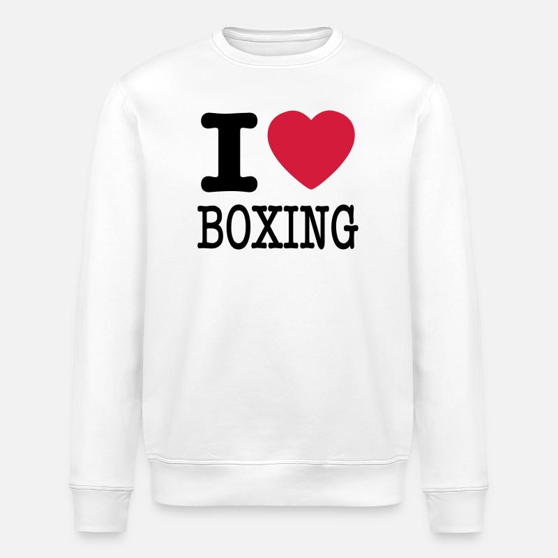 j'aime la boxe / I love boîtes - Sweat bio ROLLER Stanley/Stella Unisexe - blanc