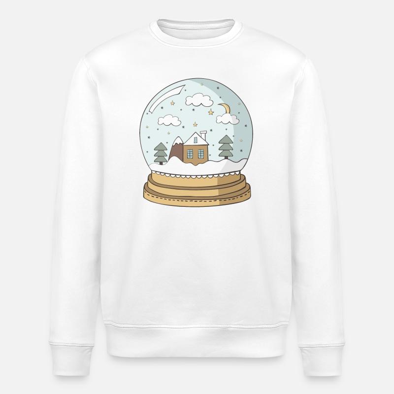 snow globe - Stanley/Stella ROLLER Unisex Organic Sweatshirt - white
