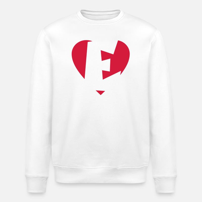 Cœur E - J'aime E - Sweat bio ROLLER Stanley/Stella Unisexe - blanc