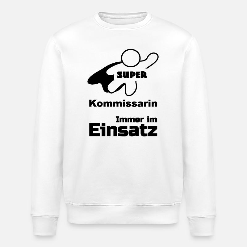 Super Kommissarin Geschenk - Stanley/Stella Unisex Bio-Sweatshirt ROLLER - Weiß