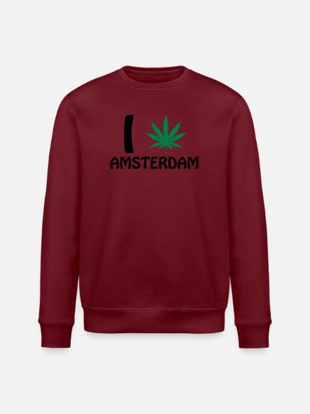 I Love Amsterdam - Stanley/Stella ROLLER Unisex Organic Sweatshirt - white