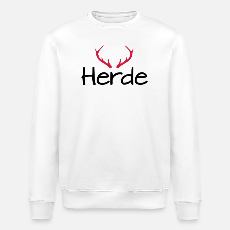 Herde Geweih Hirschgeweih - Stanley/Stella Unisex Bio-Sweatshirt ROLLER - Weiß