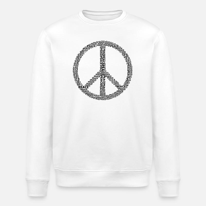 Peace Friedenssymbol - Stanley/Stella Unisex Bio-Sweatshirt ROLLER - Weiß
