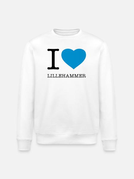 I LOVE LILLEHAMMER Norway - Stanley/Stella ROLLER Unisex Organic Sweatshirt - white
