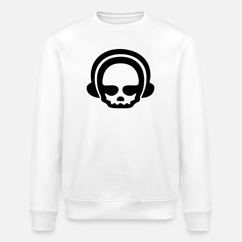 Headphone skull 1Clr - Stanley/Stella ROLLER Unisex Organic Sweatshirt - white