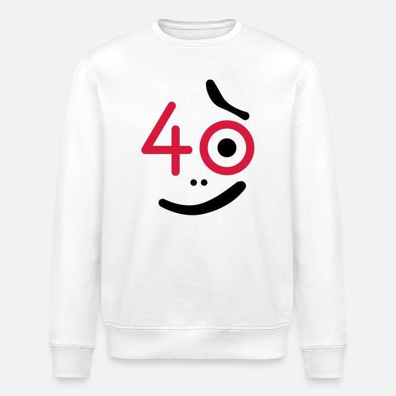 40 år - hvad så? - Stanley/Stella økologisk unisex-sweatshirt ROLLER - hvid
