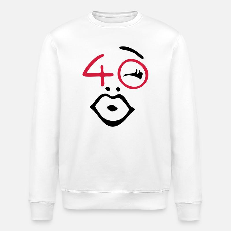 Wow, endlich 40 ! - Stanley/Stella Unisex Bio-Sweatshirt ROLLER - Weiß