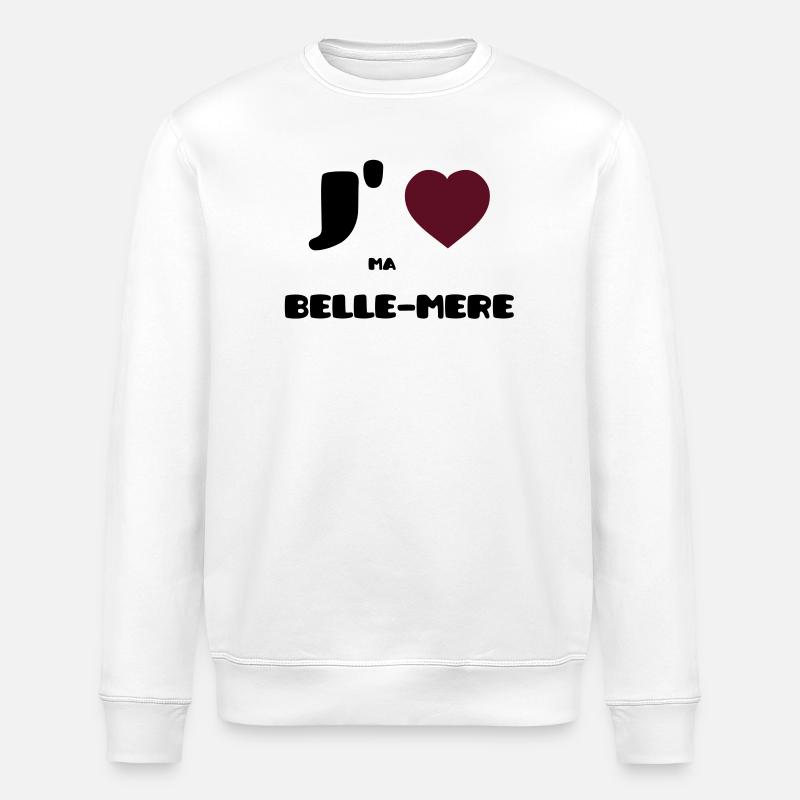 J'aime ma belle-mère (V) - Sweat bio ROLLER Stanley/Stella Unisexe - blanc