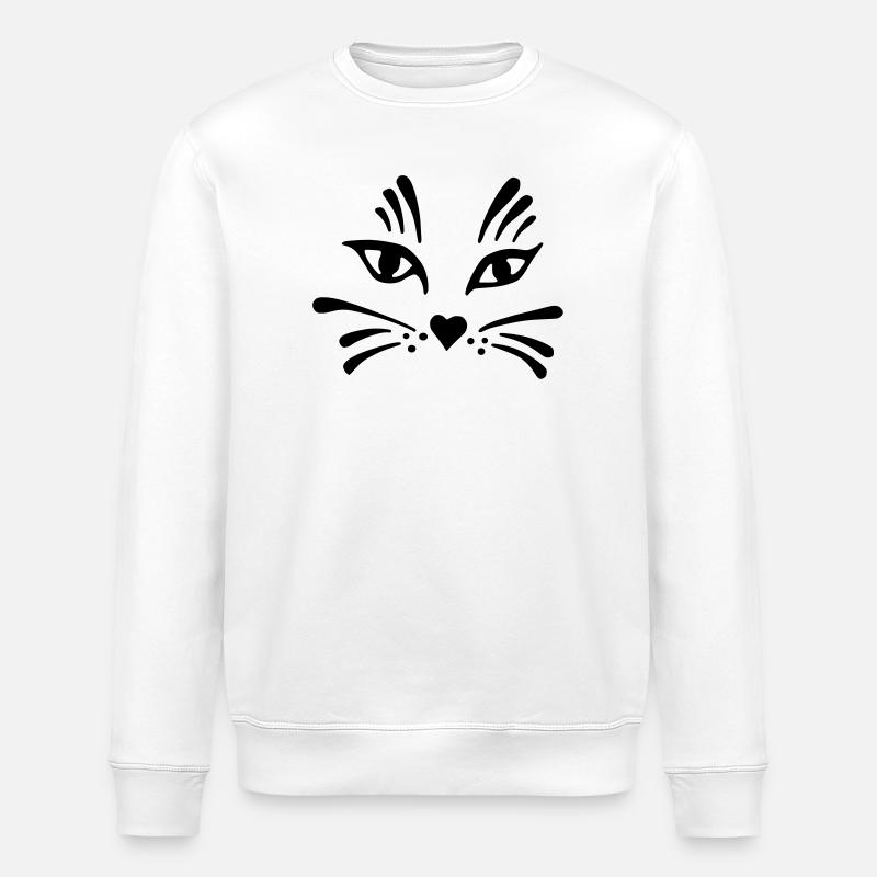Katze Blume - Stanley/Stella Unisex Bio-Sweatshirt ROLLER - Weiß