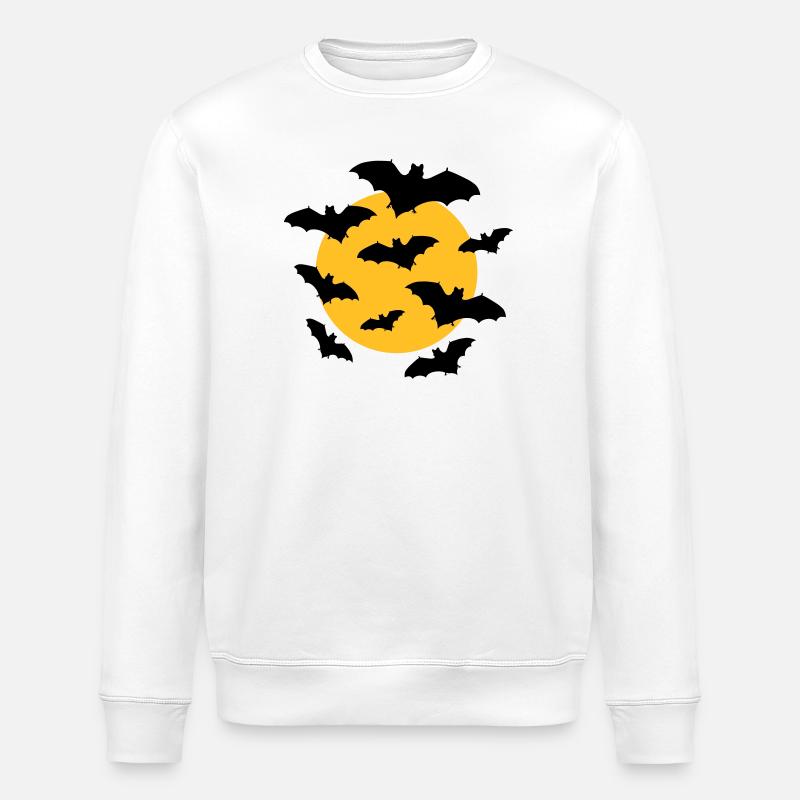Fledermäuse & Mond - Stanley/Stella Unisex Bio-Sweatshirt ROLLER - Weiß