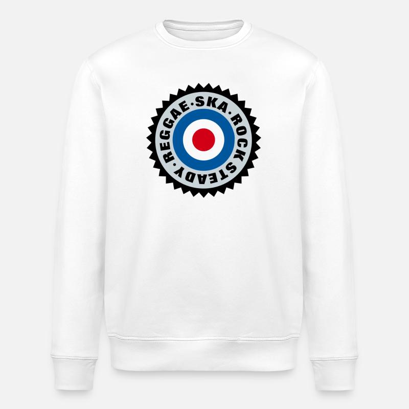 Ska, Rock Steady, Reggae Mod Target - Stanley/Stella Unisex Bio-Sweatshirt ROLLER - Weiß
