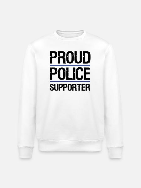 Proud Police Supporter - Stanley/Stella ROLLER Unisex Organic Sweatshirt - white