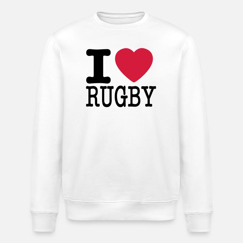 j'aime le rugby - Sweat bio ROLLER Stanley/Stella Unisexe - blanc