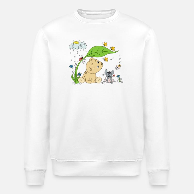 Bärchen im Regen - Stanley/Stella Unisex Bio-Sweatshirt ROLLER - Weiß