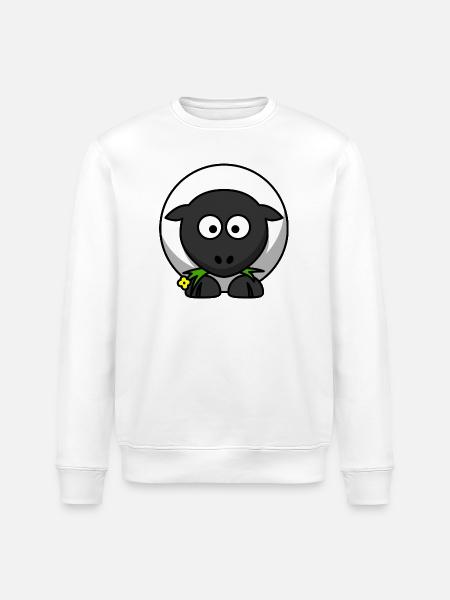 Moonlit Night Sheep Cartoon - Stanley/Stella ROLLER Unisex Organic Sweatshirt - white