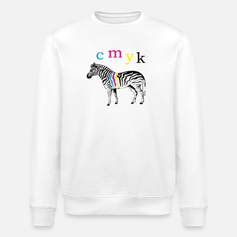 CMYK Zebra - Stanley/Stella Unisex Bio-Sweatshirt ROLLER - Weiß