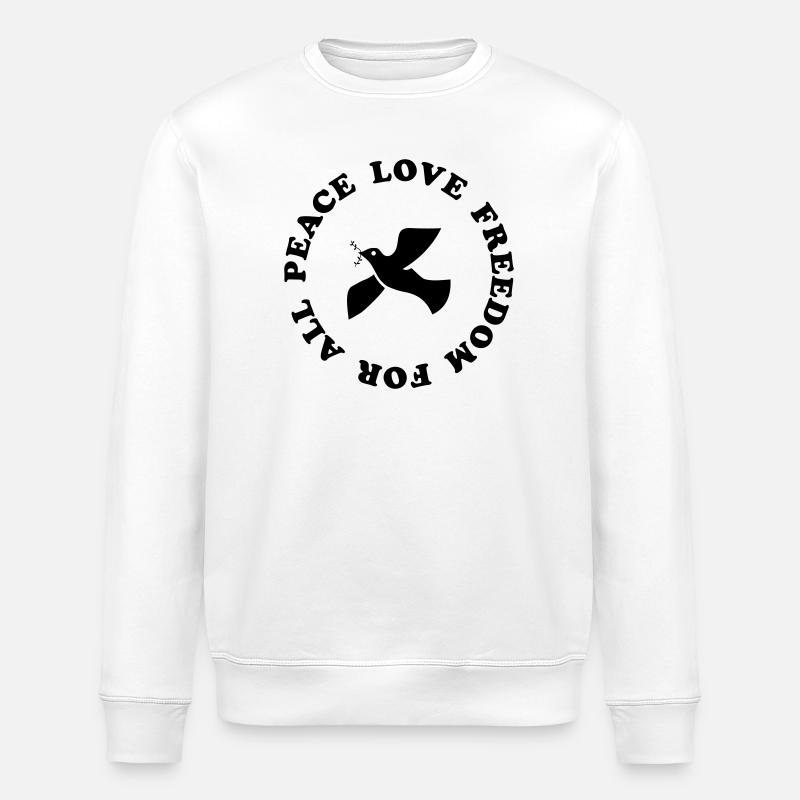 peace love freedom - Stanley/Stella Unisex Bio-Sweatshirt ROLLER - Weiß
