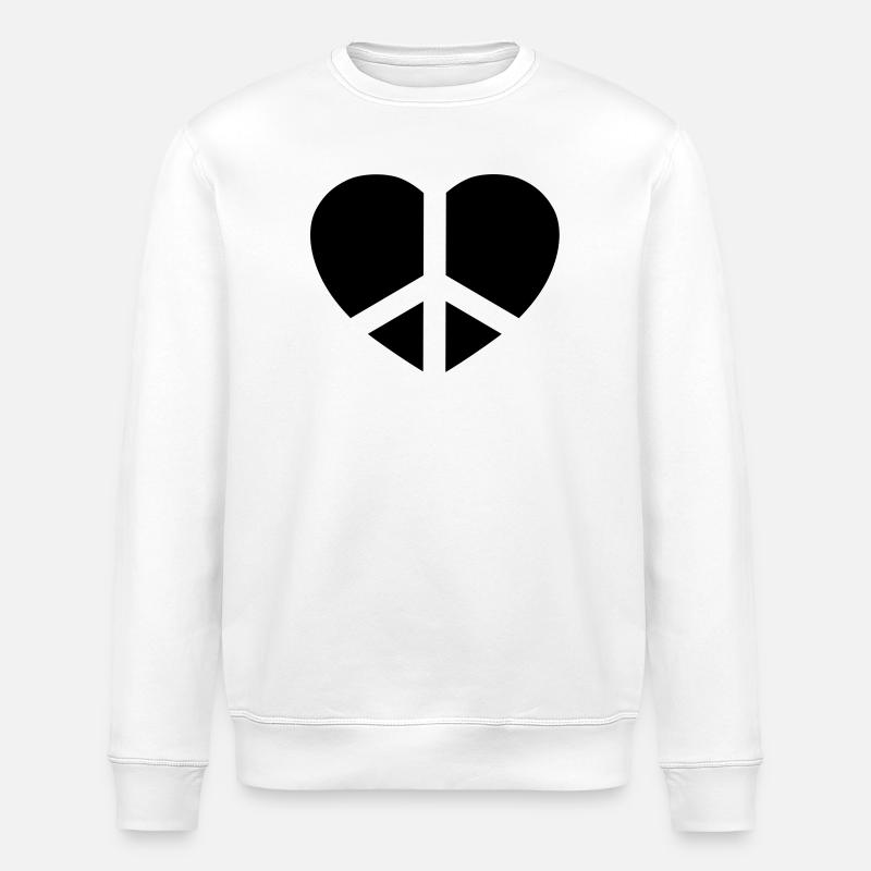 Paix & Amour - Sweat bio ROLLER Stanley/Stella Unisexe - blanc