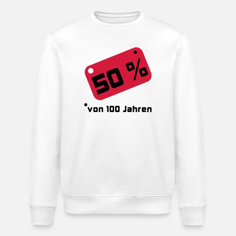 50 % ... von 100 Jahren - Stanley/Stella Unisex Bio-Sweatshirt ROLLER - Weiß