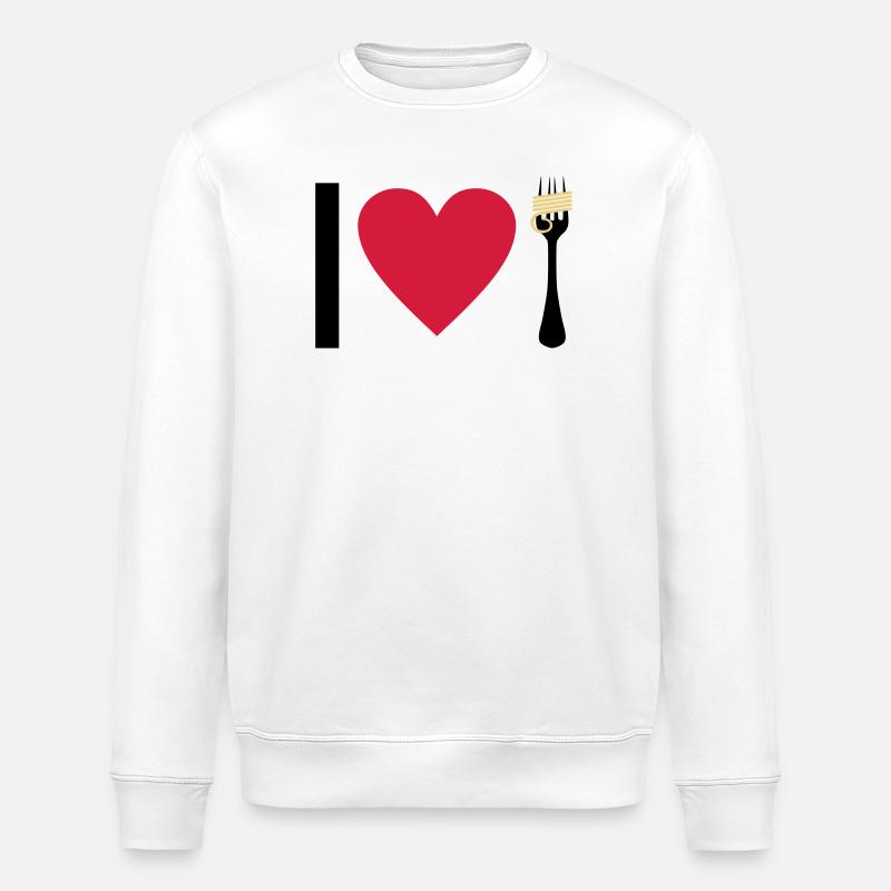 I love Pasta - Stanley/Stella Unisex Bio-Sweatshirt ROLLER - Weiß